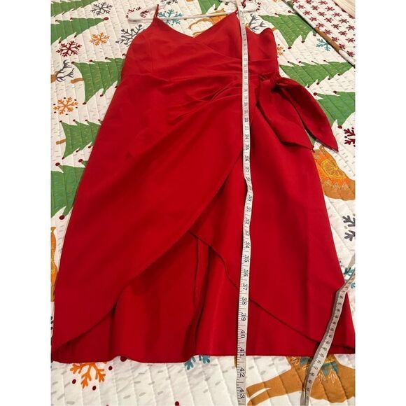BCBGeneration Red Womens Sleeveless Mini Wrap Dress Size 14 - Picture 8 of 15